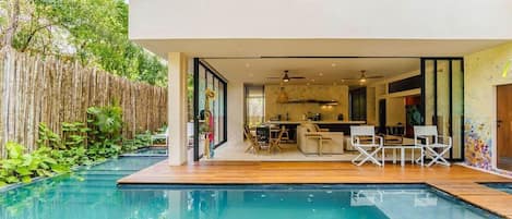 An amazing wrap-around corner pool  - all yours!