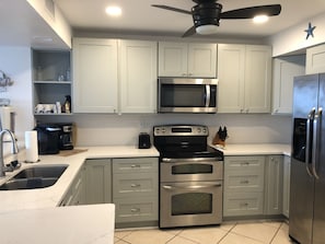 Kitchen equipped for 8 people.  Cook your heart out, order in or go out to eat.