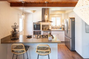 Looking into the Kitchen from dining room table