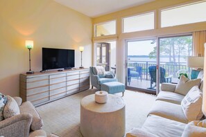 Sea Forever is a third floor condo with incredible views of the Calibogue Sound.