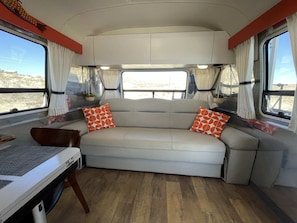 New comfortable leather couch.