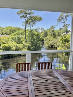 Patio overlooking lagoon 