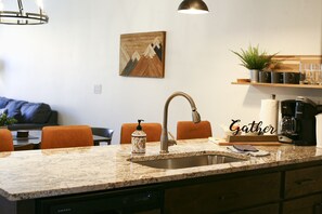 Bright and clean kitchen workspace 