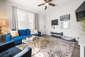 Cozy living room perfect for binging on your favorite shows.