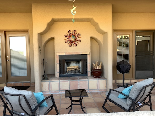 Southwest tranquility. Light a fire in a relaxing, quiet patio setting.