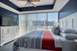 This Lux King bed is incredibly comfortable - and check out that view of Bristol Motor Speedway! It's awesome!