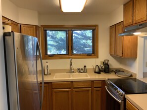 Kitchen with all the basics for prepping your meals.