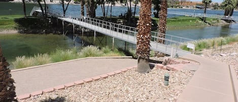 Foot bridge to privately leased island