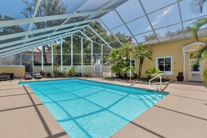 Enclosed private pool area