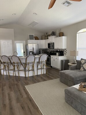 Living room and kitchen