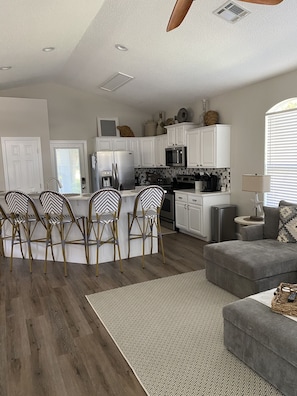 Living room and kitchen