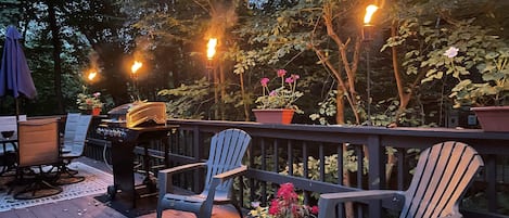 Relaxing on the deck