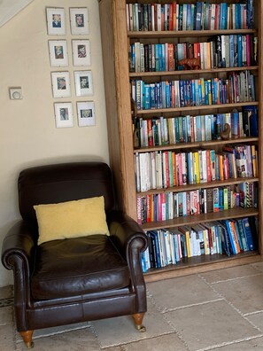 Reading area with lots of books to choose from.