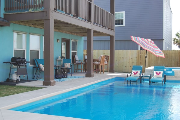 Back porch and pool