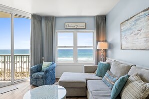 Living Area - Beach Views - Balcony Access - Cable & Smart TV