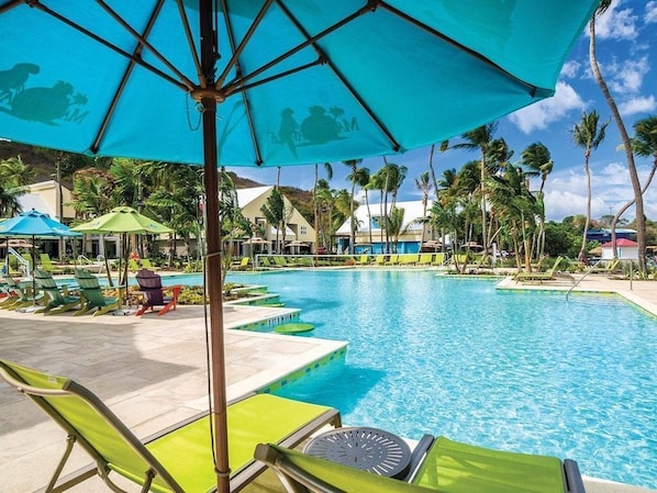 The ultimate relaxation offered at the resort pool. 