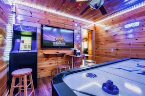 Arcade machines, Karaoke, smart TV and Air Hockey for fun entertainment in our Bonus Game Room.