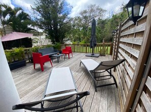 Terrasse privative avec vue sur le parc