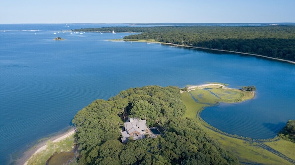 Waterfront with private beach