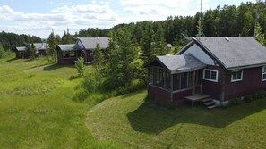 All three Crooked Mountain Cabins. Alfalfa is nearest the camera