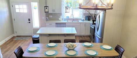 Large open kitchen/dining area.