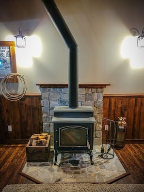 Main Floor Living Space: Wood Burning Fireplace