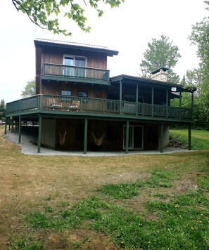 Lake Side of House - Hammock Chairs Under Deck Looking to Lake