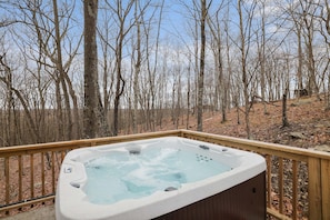 Private, 7 person Hot Tub, open all year around.