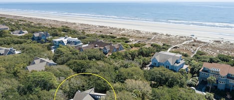 Aerial view. We're the 2nd row of houses from the beach.