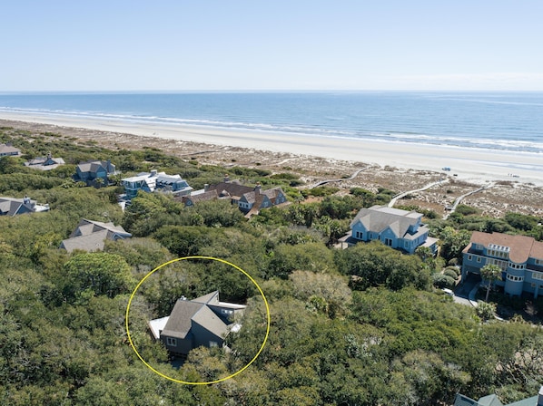 Aerial view. We're the 2nd row of houses from the beach.