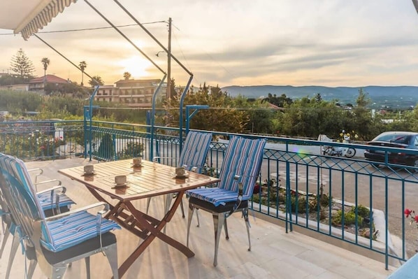 Exterior seating area of the property