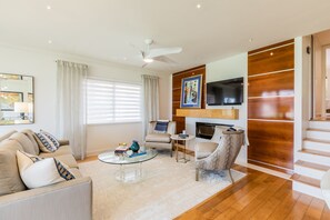 Great room with fireplace