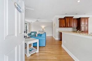 The spaciousness of this home is enhanced by the open floor plan.