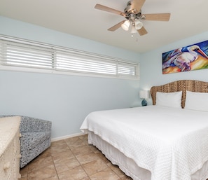 Master bedroom with a king size bed