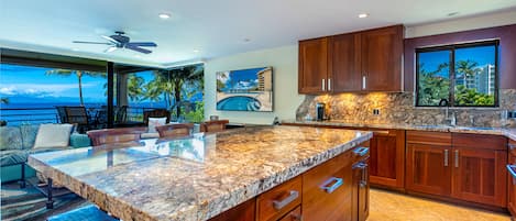 Kitchen/Living with views to the ocean