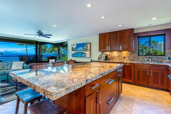 Kitchen/Living with views to the ocean