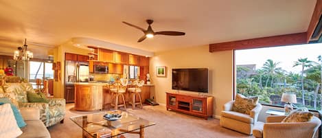 Living room and kitchen view