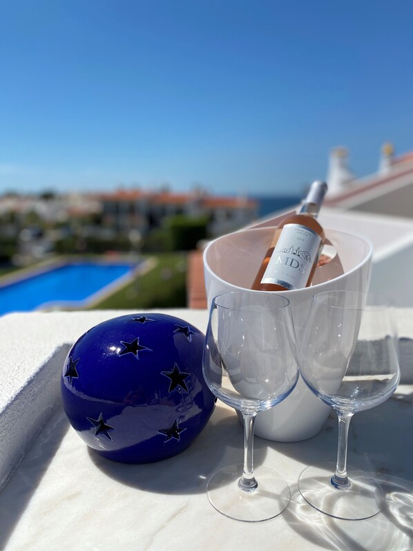 Enjoy a glass of wine and sea view from the roof terrace