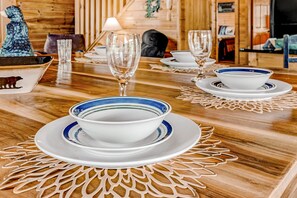 Enjoy your meals at our large dining table for up to 12.