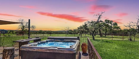 Enjoy the view from the private hot tub