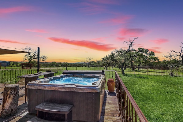 Enjoy the view from the private hot tub