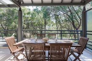 From the first balcony, enjoy a long lunch at the dining table or lounge in the fresh air with a good book.