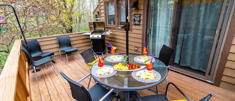 Join Us on the Back Deck of Galena's Wooded Retreat!