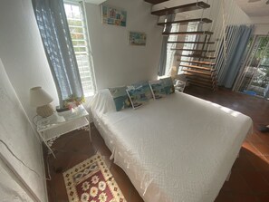 Large comfortable bed. Linen changed twice weekly by housemaid service.
