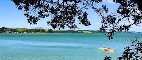 Views of Te Puna Inlet from your private balcony plus direct access to the water