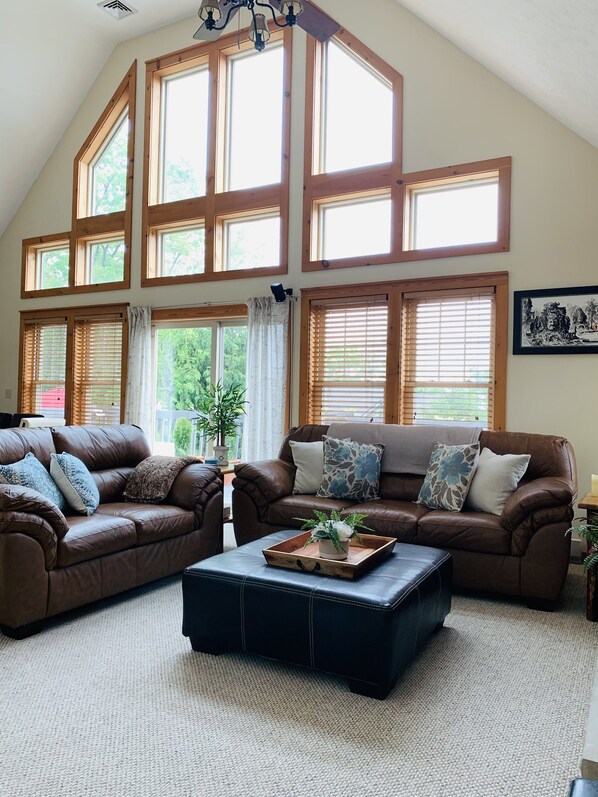You might not want to leave this spot. Relax and enjoy the mountain views.