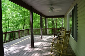 Spacious deck for entertaining with table and chairs not shown.