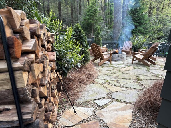 Good conversation and great memories are created around the fire pit.