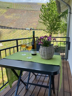 Balkon mit Blick auf den Dhroner Hofberg 
