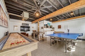 game room in the keepers.  External hook-ups for gaming on 75" TV